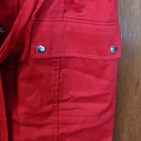 Calvin Klein red snap up belted short sleeve dress - Picture 6 of 7